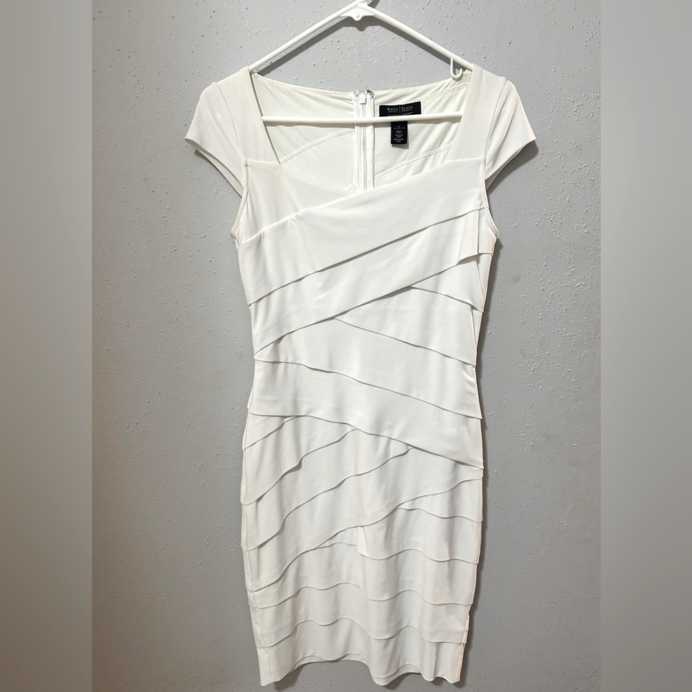 White House Black Market size 6 instantly slimming white dress